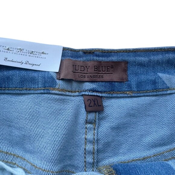 NWT Judy Blue 2XL Denim Skirt | Star & Stripe Flag Print | 4th of July Ready - Picture 11 of 12